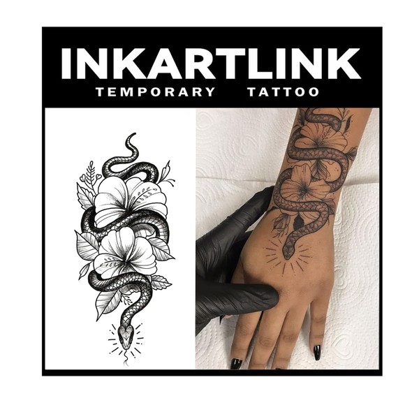 INKARTLINK Tattoo Tech, 2 Sheets Large Semi Permanent Tattoo, Temporary