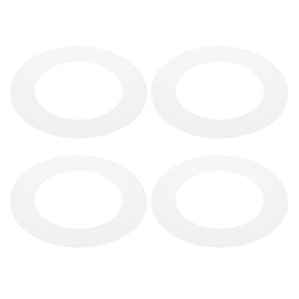 PATIKIL 3.2" ID 4.9" OD Plastic Trim Ring, 4 Pcs Ceiling Light Goof Rings Matte Circular Light Cover Lighting Fixture for Ceiling Wall Recessed Can Downlights, Translucent Matte White