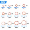 Glarks 300Pcs 12 Size Metric Flat Ring Copper Sealing Washers