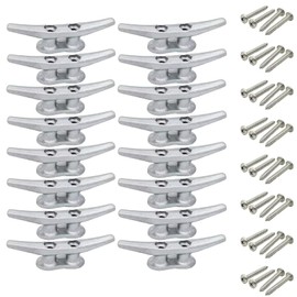VEITHI Dock Cleat 4 inch - Hot Dipped Galvanized Boat Cleats, Rope Cleat, Boat Dock Cleats with Hardware Ideal for Small Boat,Deck,Piers for Tying up Boats,Marine Decor,Boat Tie Down Cleats (16 Pack)