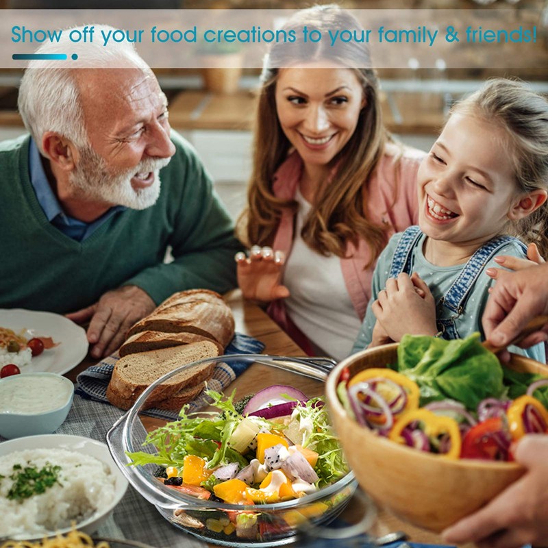 Small Casserole Dish with Lid, 0.65L 15cm, Individual Glass Casserole