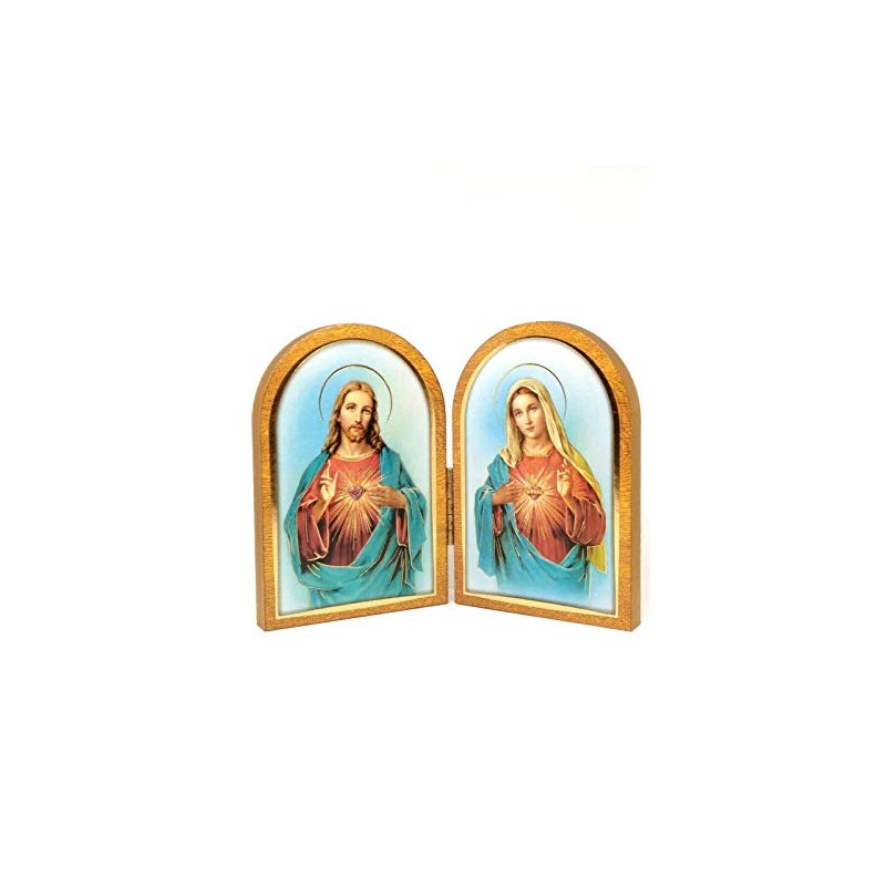 CBC Sacred Heart of Jesus and Mary Folding Plaque with