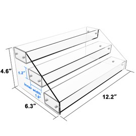 Homakover 3 Tier Acrylic Spice Rack Kitchen Organizer, Sturdy Construction, Space Saving, Great for Cabinets, Pantry, Countertops