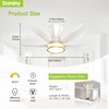 DAMINY 30 Inch White and Gold 5 Blade Ceiling Fan