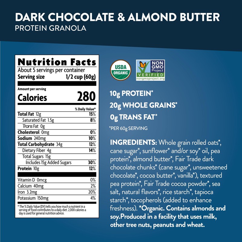 Nature's Path Love Crunch Protein Protein Chocolate Almond Butter Granola,