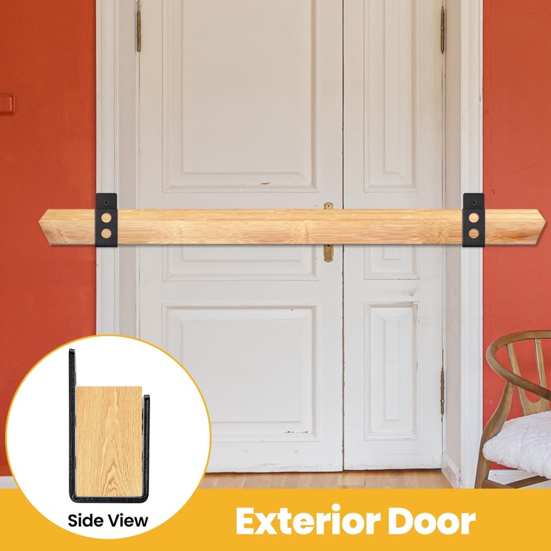 8 Pack Door Barricade Brackets, Heavy Duty 2x4 Door Barricade