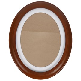 LUOZZY 12 Inch Classic Oval Wood Picture Frame Wall Hanging Decoration Oval Photo Frame Wooden Wall Hanging Picture Frame Decoration, Light Brown