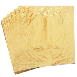 YongBo Gold Leaf Sheets, 200 pc 5.5" Gold Foil Paper for Arts Craft, Painting, Gilding, Slime, Nail Design, Furniture Decoration