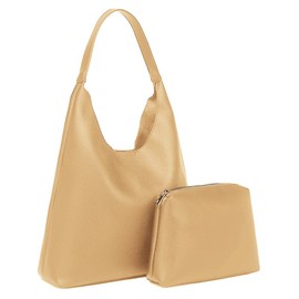 2Pcs Slouchy Hobo Bags for Women Vintage PU Leather Tote Bag Crossbody Purses Soft Top-handle Shoulder Handbags 2025