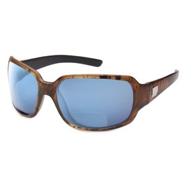 Suncloud Cookie Polarized Bi-Focal Reading Sunglasses (Additional Styles) in Matte Tortoise Backpaint, Blue Mirror, 2.75