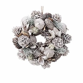Natural Wreath, Small, White [Christmas Artificial Flower, Fashionable, Large Store Express] 38-44-2-2_8258-5298