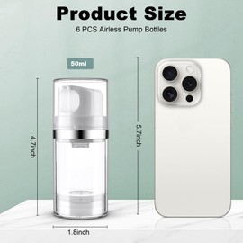 Decorniqu Airless Pump Bottles 8 Pack 2oz Empty Moisturizer Pump Dispenser Airless Cosmetic Pump Container Travel Pump Bottles for Shampoo Lotion Cream