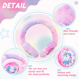 Winter Ear Warmers Kids Soft Plush Earmuffs for Girls Boys Ski Hiking Cycling Running Outdoor, purple