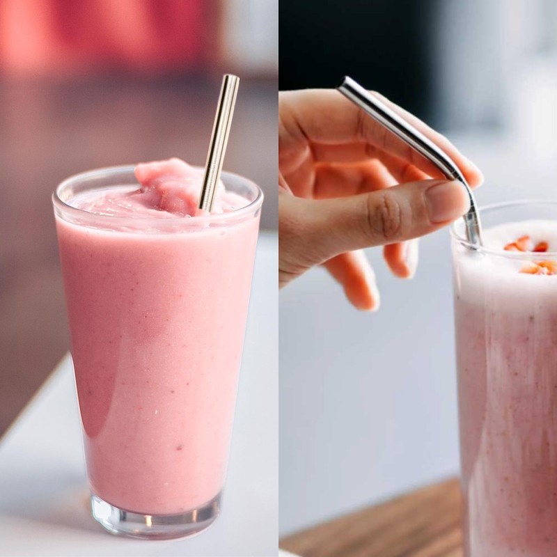 Glamified, Needs 4 x Reusable Colourful Drinking Bent Metal Straw