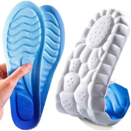 2 Pares Plantillas para Fascitis Plantar, Plantillas Ortopédicas 4D con Soporte de Arco y Memory Foam, Antifatiga para Hombre y Mujer, Alivio del Dolor de Pies, Trabajo y Uso Diario （27–28 cm）