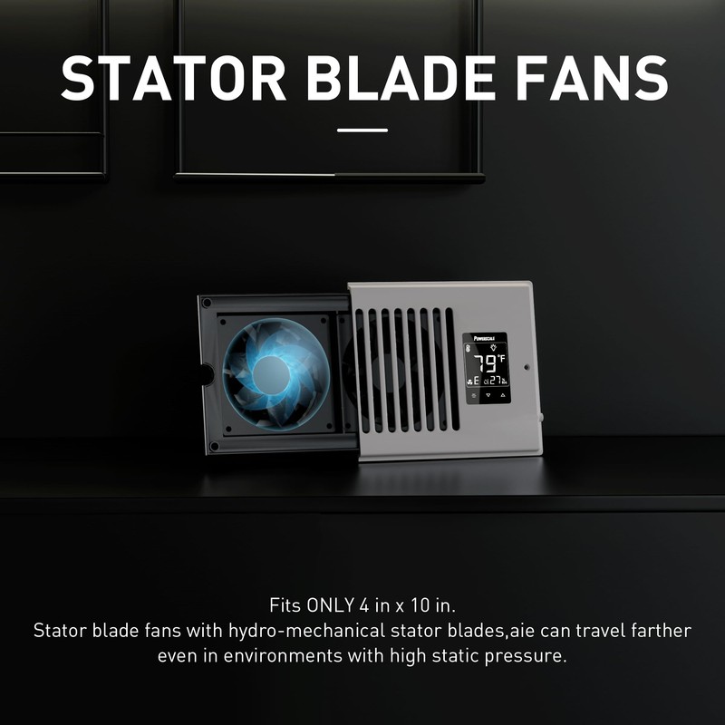PowerScale 4" x 10" Smart Vent Air Booster Register Fan