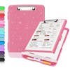 Sooez Glitter Clipboard with Storage, High Capacity Clip Boards 8.5x11