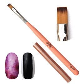 zecca Nail Studio Brush Gel Nail Tool Gel Brush with Cap Single Item Gel Brush Self Nail Gel Brush Nylon Nail Brush (zecca Brush [Square])
