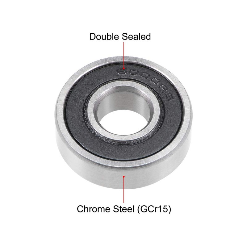 sourcing map 6000-2RS Deep Groove Ball Bearing 10x26x8mm Double Sealed