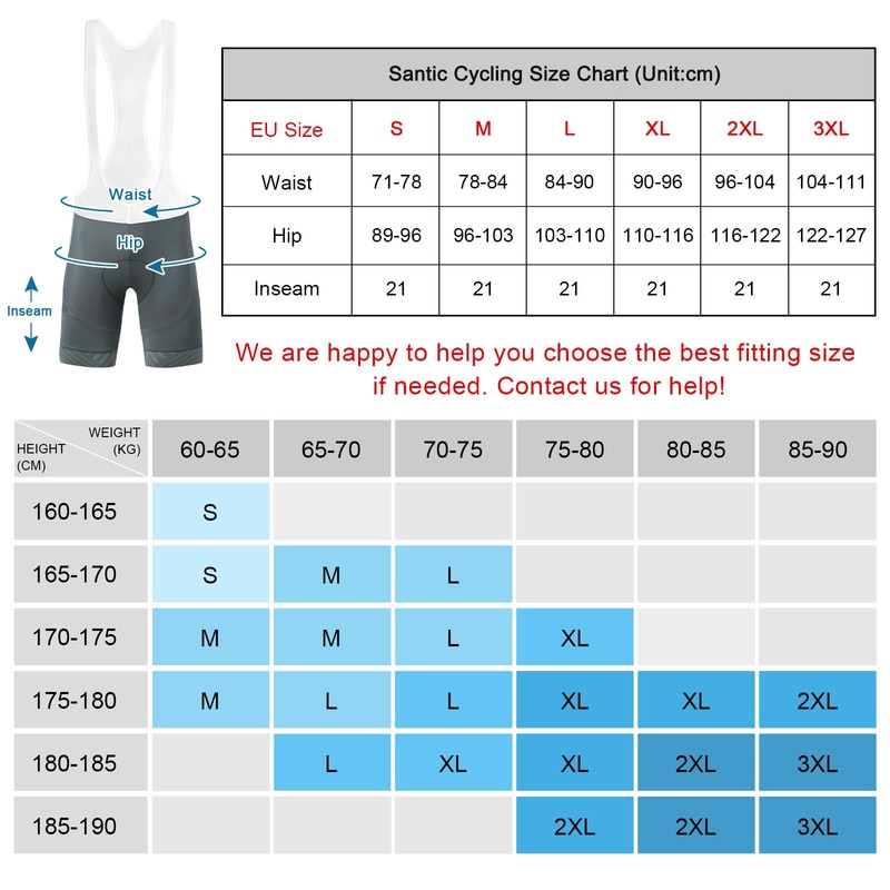Santic Bib Shorts Men's Cycling Shorts with Seat Padding Cycling