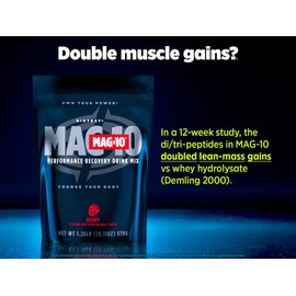 Biotest MAG-10 Post-Workout - 2X Muscle Gains, 15 Servings - 20g Di/Tri-Peptides, 7g HBCD, 3.5g Isomaltulose - Lemon