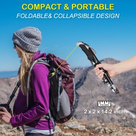 Collapsible Hiking Trekking Pole DecorSea Adjustable Walking Hiking Sticks Lightweight Collapsible Walking Trekking Pole Aluminum Hiking Pole EVA Foam Handle Women Men, Purple