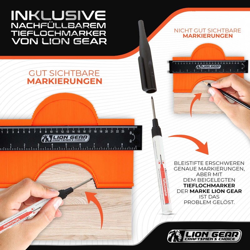 LION GEAR CRAFTSMEN'S CHOICE Contour Gauge Set 12.5 cm &