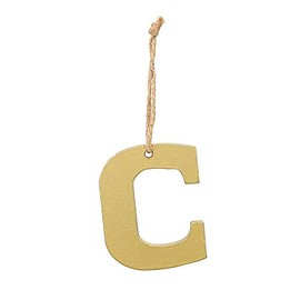 Letter C - Gold - Monogram Christmas Ornament- 1 Each - H4Happy