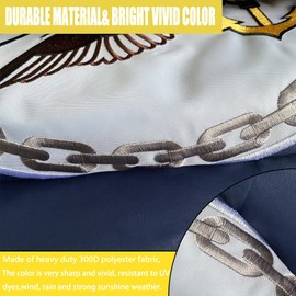 Joven US Navy Emblem Flag Embroidered 3x5 Outdoor Double Sided United States Navy Naval Military Flags Banner 3ply Embroidered USN Flag with 2 Brass Grommets Vivid Colors Waterproof