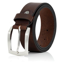 LINDENMANN Leather Belt Men/Men's Belt, Full Cowhide Leather Belt, XXL, Genuine Buffalo Leather Belt, Leather Belt, Denim Belt, Brown, brown