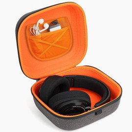 Geekria Shield Case for Large-Sized Over-Ear Headphones, Replacement Protective Hard Shell Travel Carrying Bag with Cable Storage, Compatible with Sony MDR-Z1R, Denon AH-D9200 (Dark Grey)