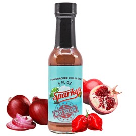 Sparky’s Fyahcracker Chilli Sauce - Habanero Chilli Sauce with Caribbean Spices - Hot and Spicy Versatile Hot Sauce Brings Any Dish to Life - Perfect for Chicken, Meat, Burgers, Bloody Marys, Soup & Mushrooms - Gluten Free 150 ML