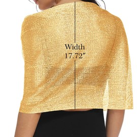 TSLRSA Scarf Gold - Metallic Shimmer Scarves and Wraps with Scarf Clip for Wedding, Evening, Party Dress, gold