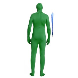 Full Bodysuit With Zipper Helper Unisex Spandex Stretch Adult Costume Zentai Disappearing Man Body Suit (Small, Green)
