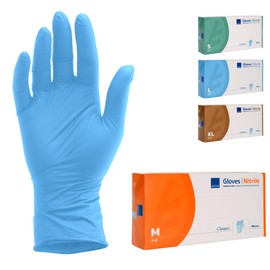 ABENA Nitrile Disposable Gloves Pack of 100 (Size M) Food Safe, Tear-Resistant, Latex-Free, Powder-Free, Hygienic Gloves Suitable for Cleaning Work, Beauty Salon, Tattoo and Home
