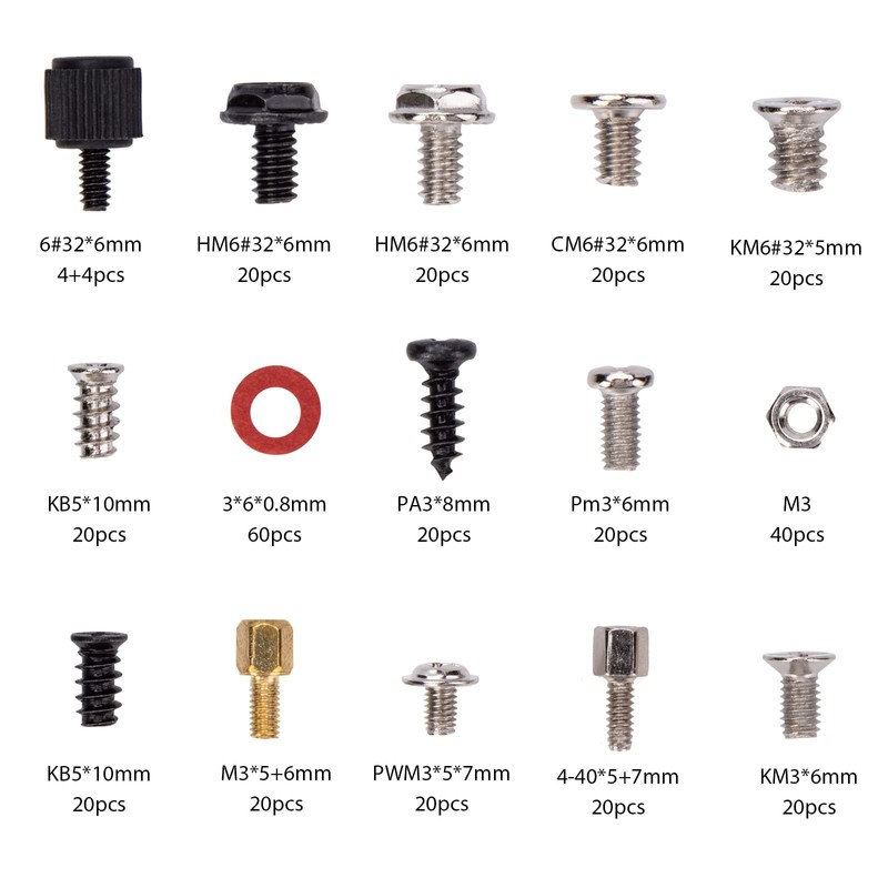 345 Pieces Basic Computer Screw Set, Accesorios Básicos para Ordenador