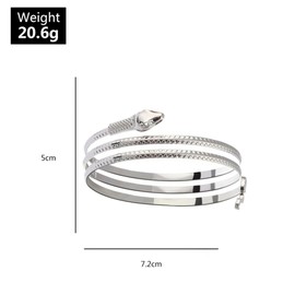 Gold/Silver Snake Arm Cuff Upper Arm Arm Bracelet Upper Arm Upper Arm Cuff Dainty Layered Arm Bangle Armband Armlet Jewelry for Women and Teen Girls (Silver)