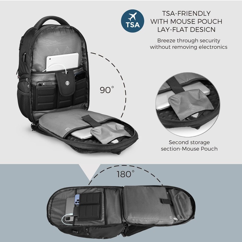 Swissdigital Design Men's 17 Inch Laptop Backpack with Apple Find