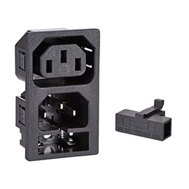 uxcell C13 C14 Panel Mount Plug Adapter AC 250V 10A 3 Pin IEC Male Inlet Module Plug Power Connector Socket Straight