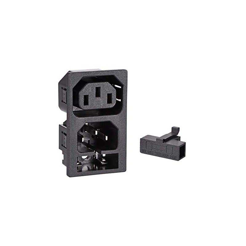 uxcell C13 C14 Panel Mount Plug Adapter AC 250V 10A