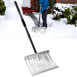 FactionGarden Snow Shovel, Aluminum Portable Snow Pusher Shovel Heavy Duty Metal Snow Shovel for Driveway Car Home Garage