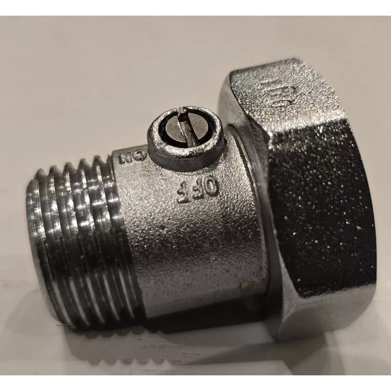 TC Radiator Lockshield Valve Tail Union 1/2" x 3/4" with