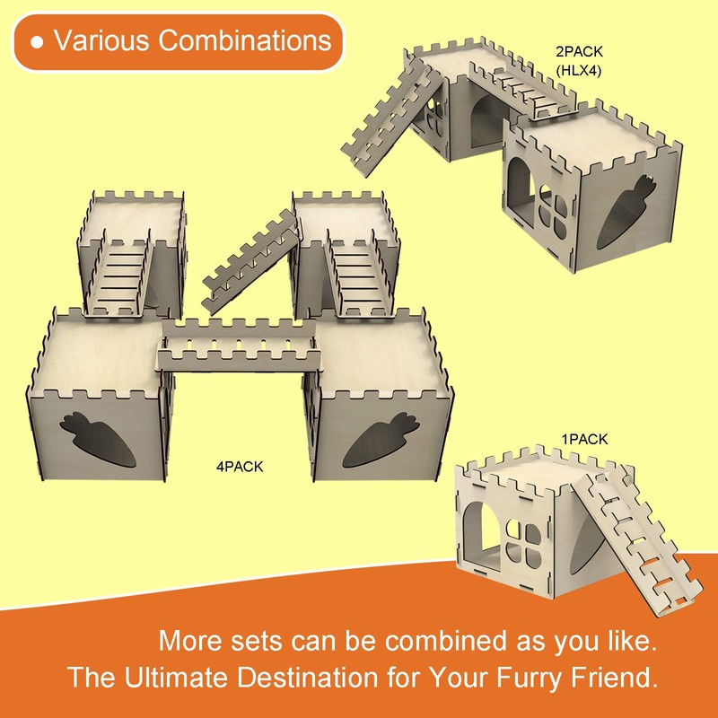 HIIMALEX Extra Large Sturdy Bunny Castle Hideout for Indoor Rabbits