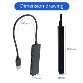 tiyiyok USB Hub 3.0 4-Port, USB Verteiler mit High-Speed 5Gbps, Kompakter USB Splitter für Laptop, PC, Externe Festplatte, Drucker, Smartphone (30cm)