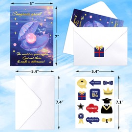Fancy Land Foiled Graduation Card 2026 Congrats Grad Greeting Card with Envelope for Graduates Gifts Leaving School Supplies Party Favors
