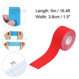 PATIKIL 16.4ft x 1.5 Inch Aerial Hoop Tape, Athletic Tape Adhesive Non-Slip Grip Tape Yoga Rig Sports Tape for Wrapping Exercises Gymnastics, Red