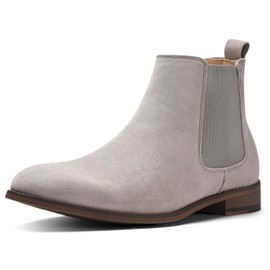 Chelsea Boots for Men Suede Casual - Ankle Chukka Dress Slip on Boots Waterproof Grey