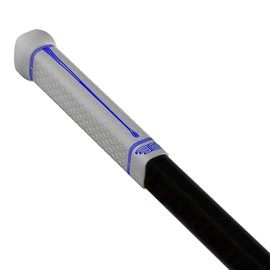 Buttendz Flux Z Hockey Stick Replacement Grip, Reusable Design, Large Knob, Player Grip for Maximum Power, Accuracy and Racket Control, Fits All Racket Sizes (White, Blue)