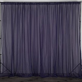 Backdrop King Inc, Fire Retardant Resistant, Sheer Voile Chiffon Fabric Draping Panels | Voile Fabric - 120" Wide | Use for Backdrop Curtain (1 Panel Seamless 10 Feet Wide x 10Feet Long, Eggplant)