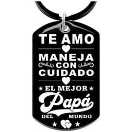 Allpeak Dad Gifts for Fathers Day - Regalos Para el Día del Padre, Spanish I LOVE YOU, DRIVE SLOW, BEST DAD IN THE WORLD Keychain Christmas Stocking Stuffers, Gifts Fathers Day from Daughter Son Wife